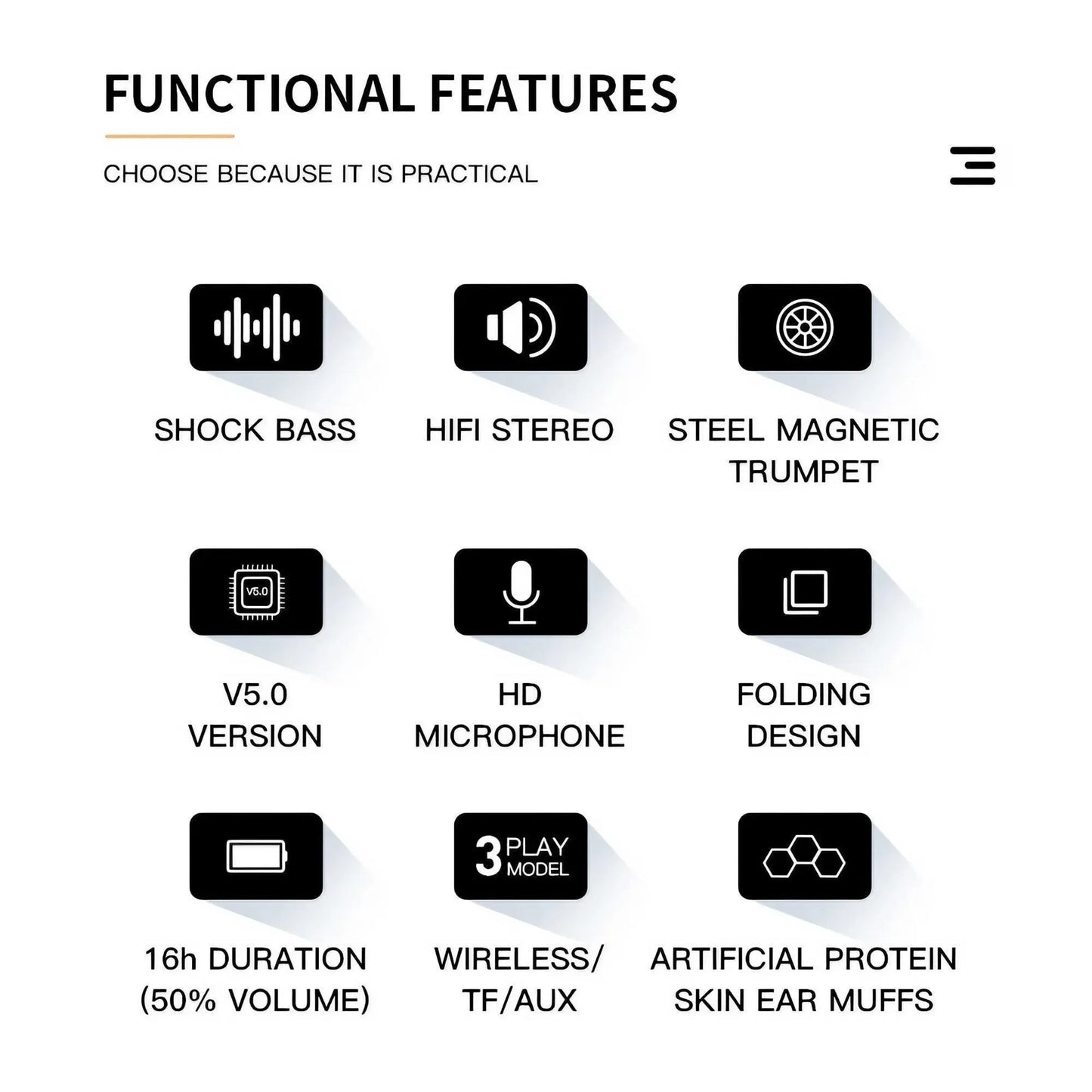 Casque de jeu sans fil portable 