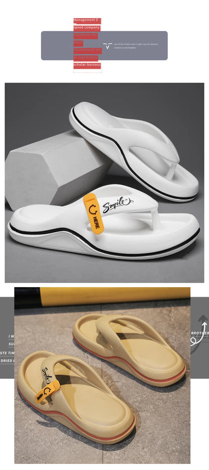 Men's Platform Flip Flops Summer Soft Sole EVA Slippers