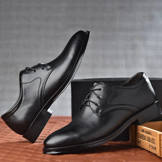 Men's PU Leather Lace-Up Formal Shoes
