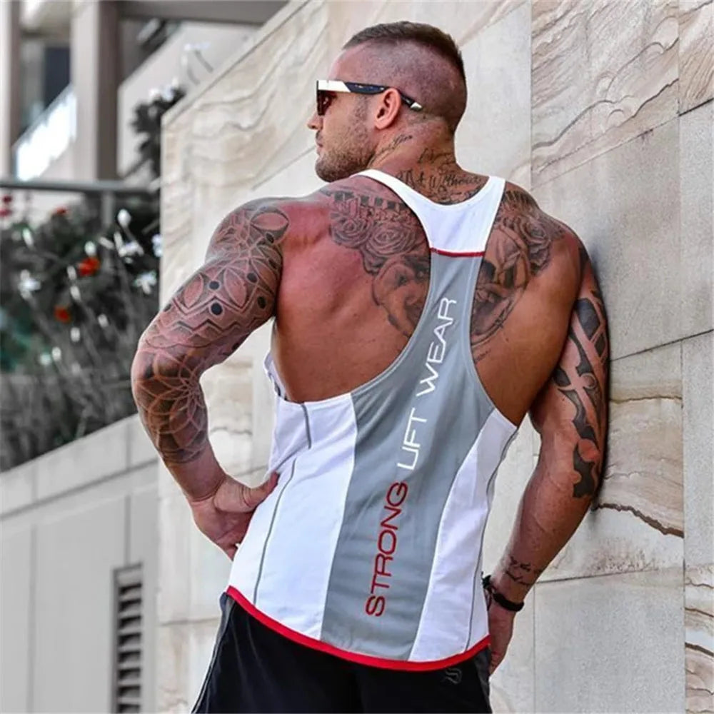 Bodybuilding-Tanktop aus Baumwolle für Herren