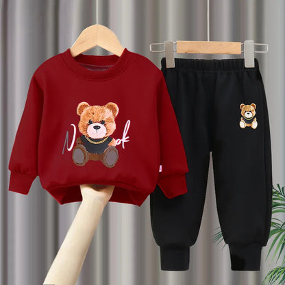Kinder-Sweatshirt-Bär-Sets – Jungen-Anzug-Outfits