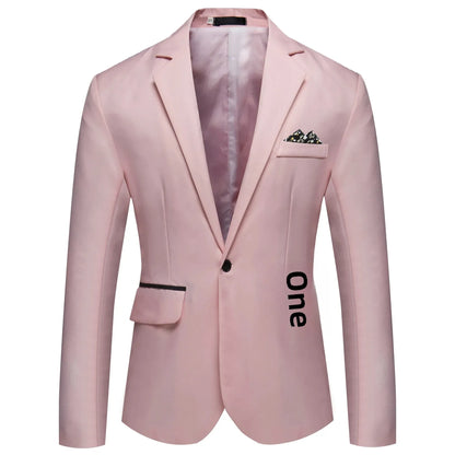 Men's Single Buttons Formal Business Suit Blazer