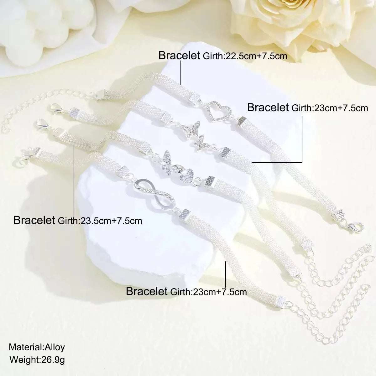 Bracelet de cheville unisexe rétro à deux paillettes pour l'été