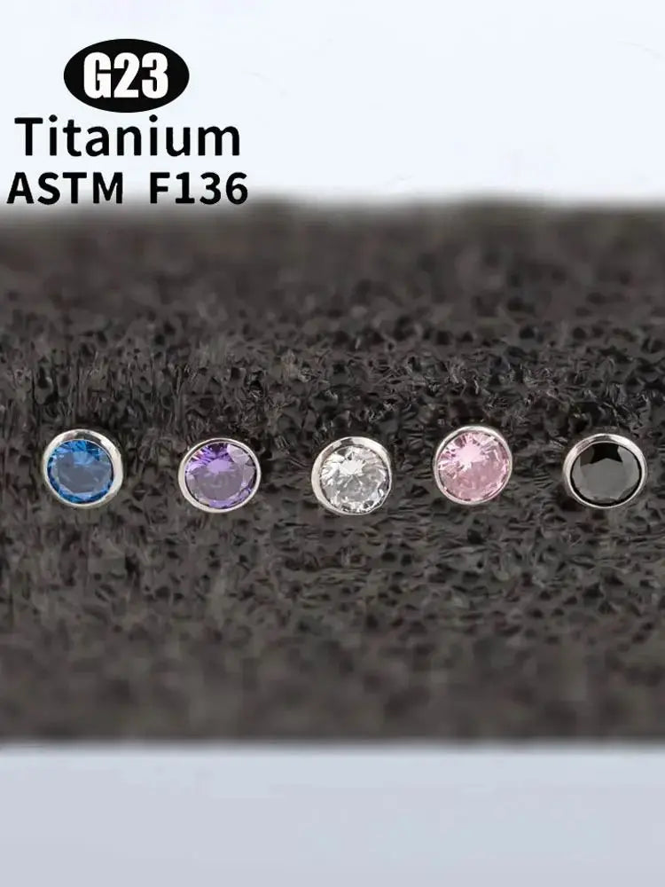 Ensemble de bijoux de nez en pierre de Zircon titane