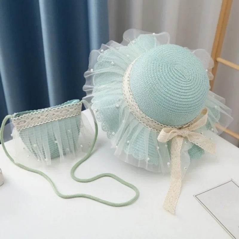 Lace Flower Kids Beach Straw Hat