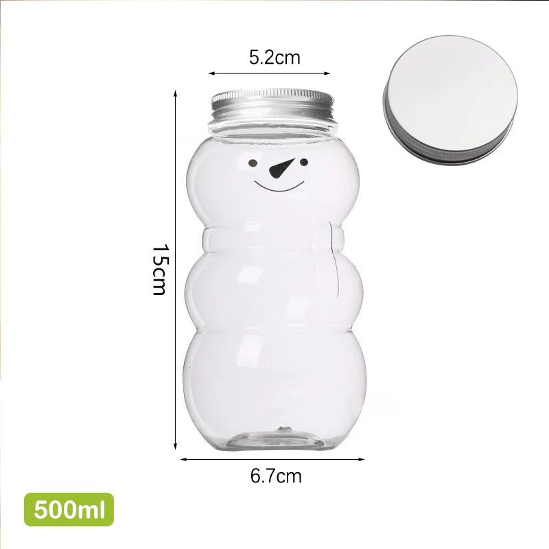 Christmas Snowman Plastic Juice Bottles