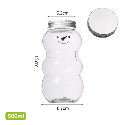 Christmas Snowman Plastic Juice Bottles