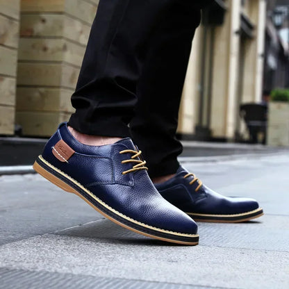 Genuine Leather Casual Sneakers for Men