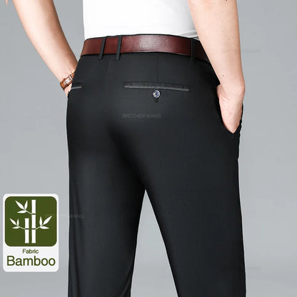 Pantalon d'attente élastique anti-rides doux pour hommes