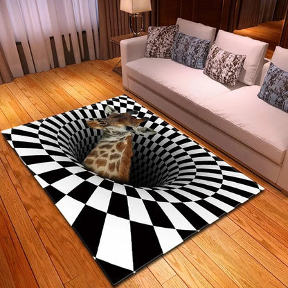 3D Vortex Illusion  Entrance Door Floor Carpet