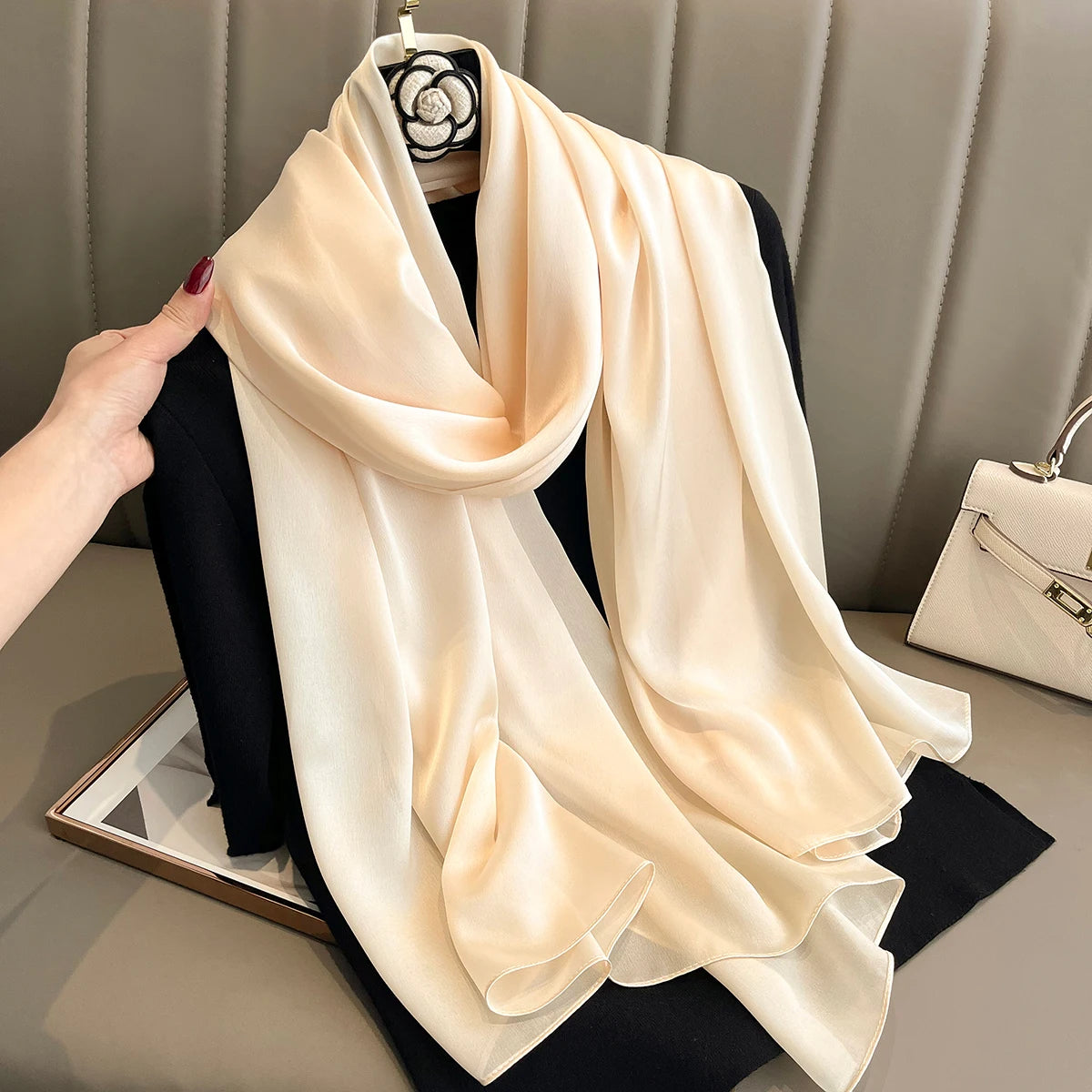 long silk scarf
