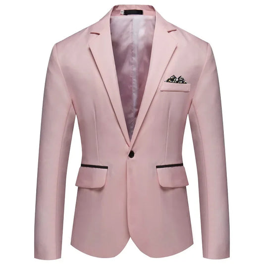 Blazer de costume d'affaires formel à boutons simples pour hommes