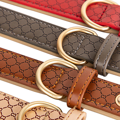 Ensemble collier et laisse pour animaux de compagnie en cuir élégant