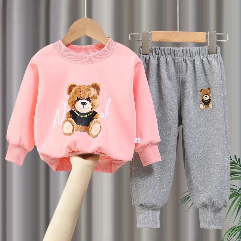 Kinder-Sweatshirt-Bär-Sets – Jungen-Anzug-Outfits