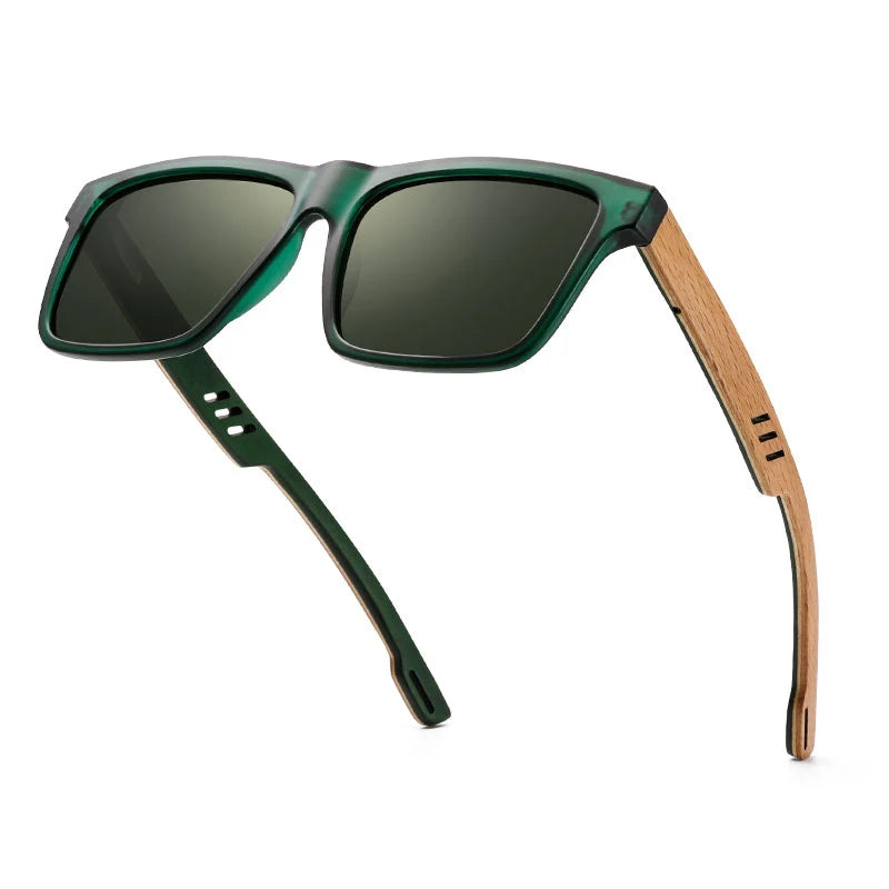 Wooden Square Polarized Sunglasses