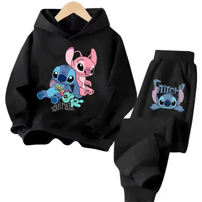 Kid's Stitch Anime Casual Hoodies Set