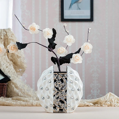Weiß/Silber-Arrangement, Blumenkunst-Vasen – Hochzeitsdekoration