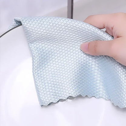 Paquet de 5 chiffons de nettoyage en microfibre pour écailles de poisson