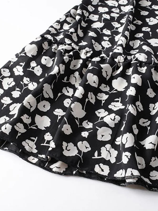 Boho Floral Ruffle Midi Maxi Dress