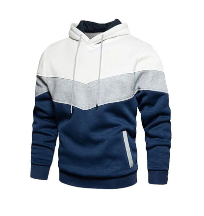 Korean Style Men's Vertical Stripe Color Block Hoodies