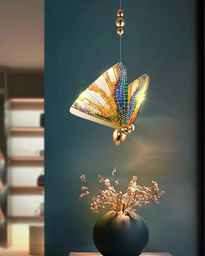 Lustre suspendu à LED papillon nordique