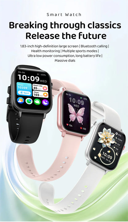 Unisex HD Touch Screen Sports Fitness Tracker Bluetooth Call Smartwatches