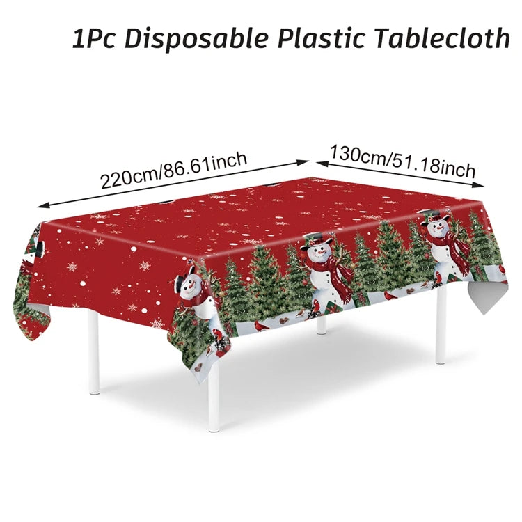 christmas plastic tablecloth
