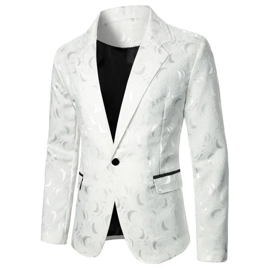 Blazer de costume floral classique pour hommes