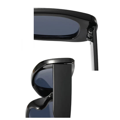 Rechteckige quadratische Retro-Sonnenbrille mit UV400-Schutz für Herren