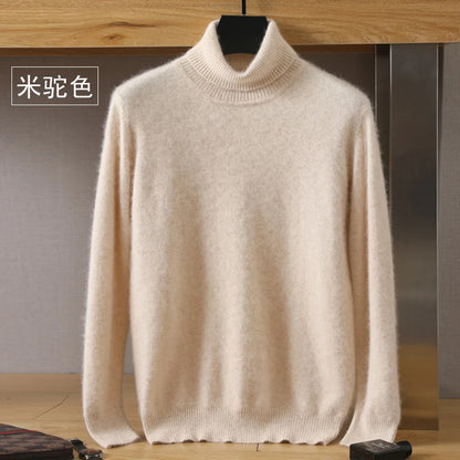 Pull ample à col roulé en tricot pour hommes