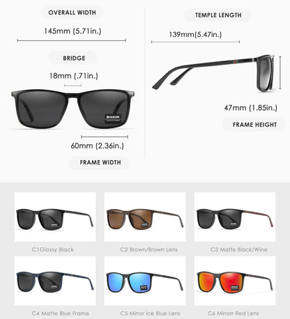 Lunettes de soleil polarisées de conduite pour hommes