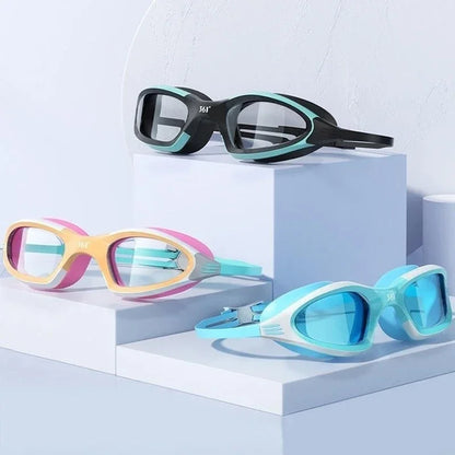 Lunettes de natation unisexes anti-buée en silicone