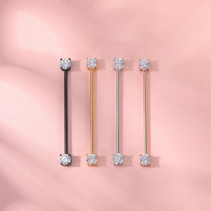 Anneaux de barre en acier inoxydable pour femmes - Boucles d'oreilles pendantes pour le nez 