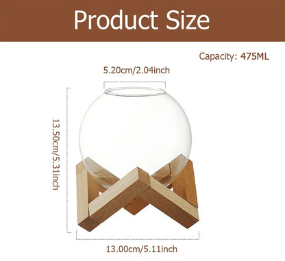 Tasse en verre à cocktail créative avec support en bois