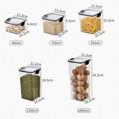 Conteneurs de stockage scellés transparents carrés