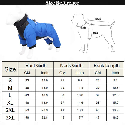 Wasserdichter Hundeoverall – Baumwolljacke für kleine mittelgroße Hunde