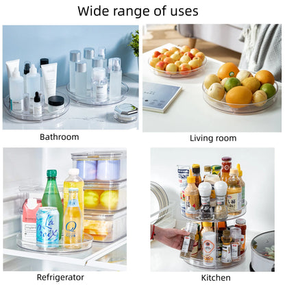 Support de rangement pour organisateur de cuisine transparent rotatif à 360°