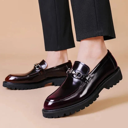 Thick Sole Breathable Leather Loafers