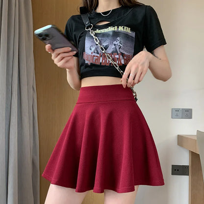 Korean Style High Waist Pleated Mini Skirt