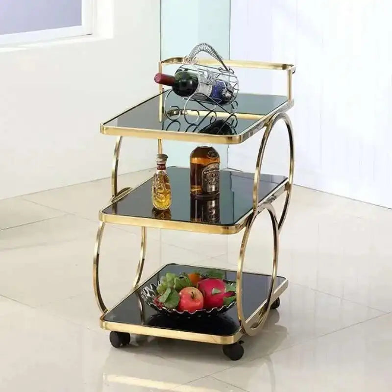 Metal Rolling Bar Kitchen Trolley