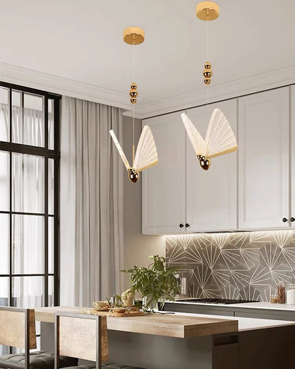 Lustre suspendu à LED papillon nordique