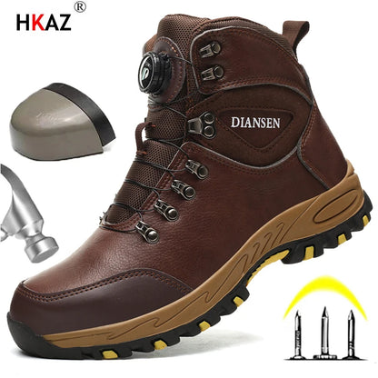 Men's Rotating Button Safety Work Boots