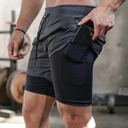 2 in 1 Summer Quick-Dry Men's Sports Shorts