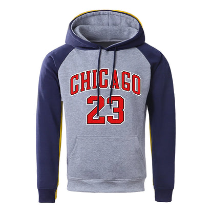 Sweat à capuche en polaire hip-hop Chicago 23 pour hommes