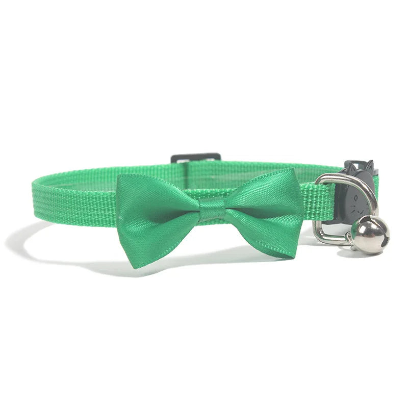 Adjustable Multicolor Bow Bell Pet Collars