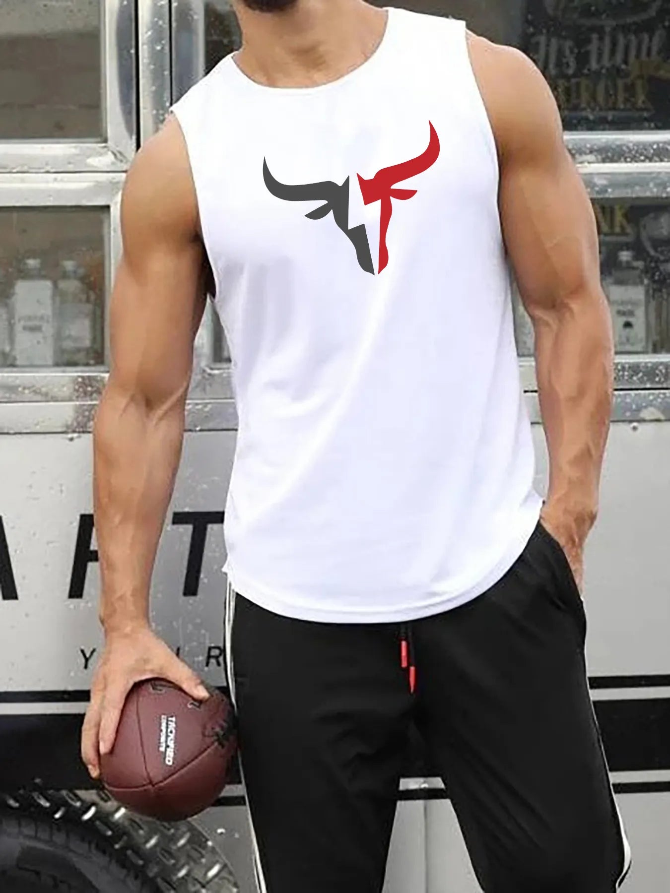 Ärmelloses Fitness-Tanktop-T-Shirt für Herren