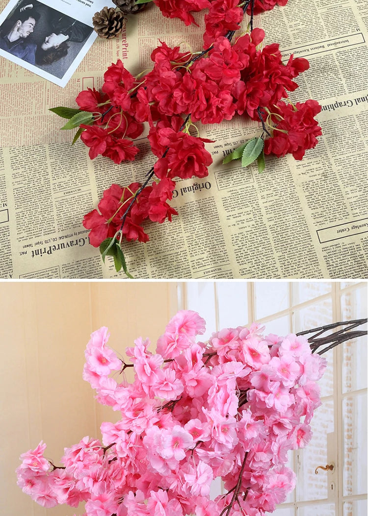 Cerisier artificiel en soie, accessoire de mariage, décoration d'intérieur 