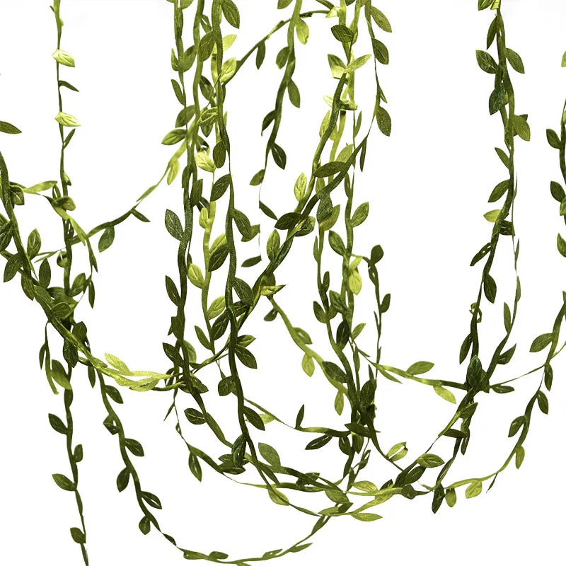 Couronne artificielle DIY faite à la main en feuilles de soie vertes