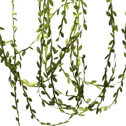 Couronne artificielle DIY faite à la main en feuilles de soie vertes