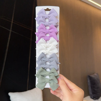 4-Piece Cotton Dot Printed Hair Clips Set